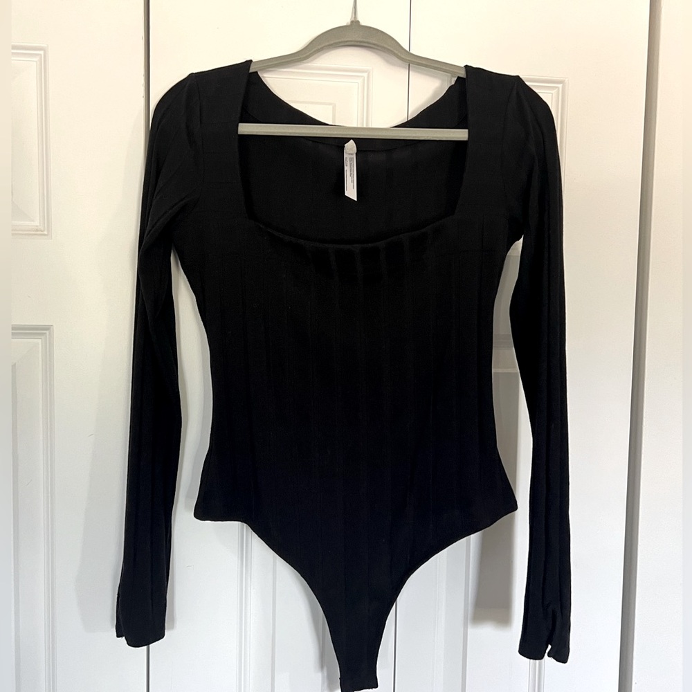 Free People Square Neck Long Sleeve Bodysuit